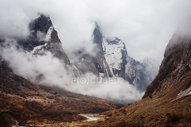 Area del campo base di Machapuchare, trekking ABC, trekking del campo base di Annapurna, Nepal — Foto stock