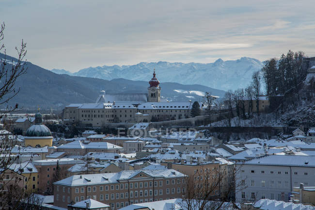 Neve de inverno em Salzburgo — Fotografia de Stock