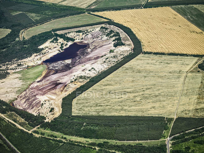 Campo de mineração de carvão tira — Fotografia de Stock