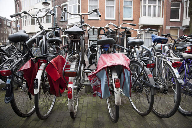 Rows of bicycles, Amsterdam, Netherlands — Stock Photo