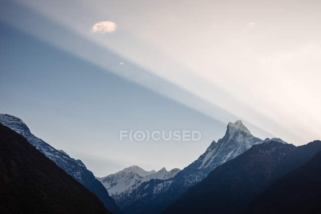 Chomrong Dorfgebiet, Blick auf Machapuchare Berg, Abc Trek, Annapurna Basislager Trek, Nepal — Stockfoto