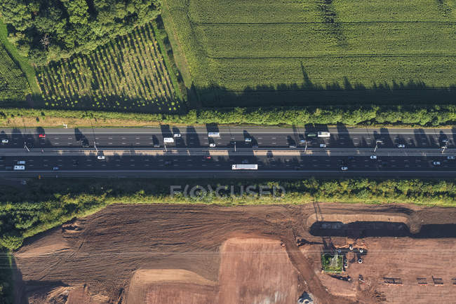 Vue aérienne de l'autoroute M5 Worcester, Worcester, Angleterre, Royaume-Uni — Photo de stock