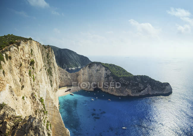 Vue panoramique de Shipwreck Bay, Zante, Grèce — Photo de stock
