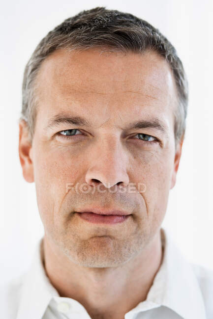 Close up of serious man?s face — Stock Photo