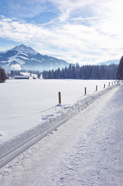 Rural scene in snow, Kirchberg, Austria — Stock Photo