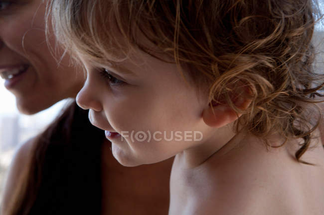 Close up of boy's smiling face — Stock Photo