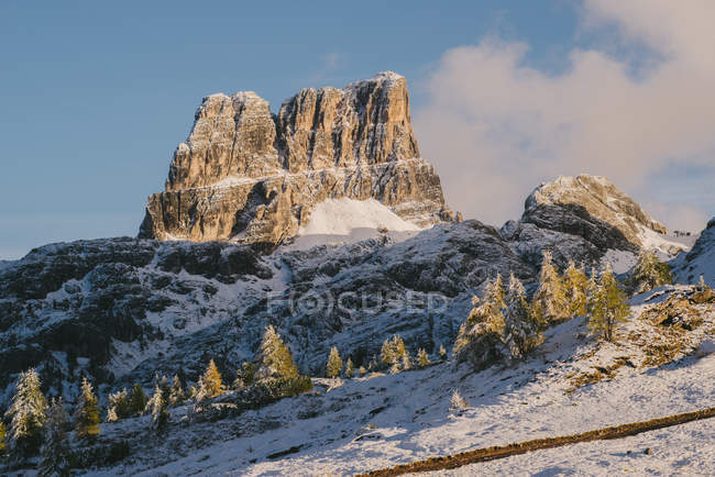 Limides Lake, Croda Negra Mountain on background, South Tyrol, Dolomite Alps, Italy — Stock Photo