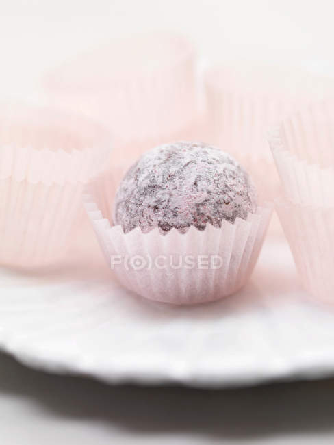 Pink truffle candy — Stock Photo