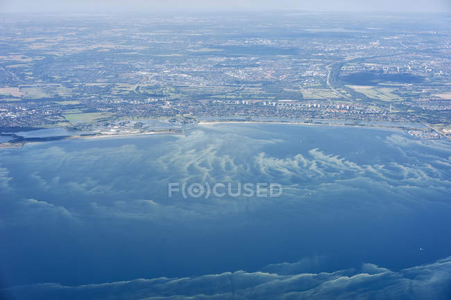 Aerial view of coastline, Copenhagen, Denmark — Stock Photo