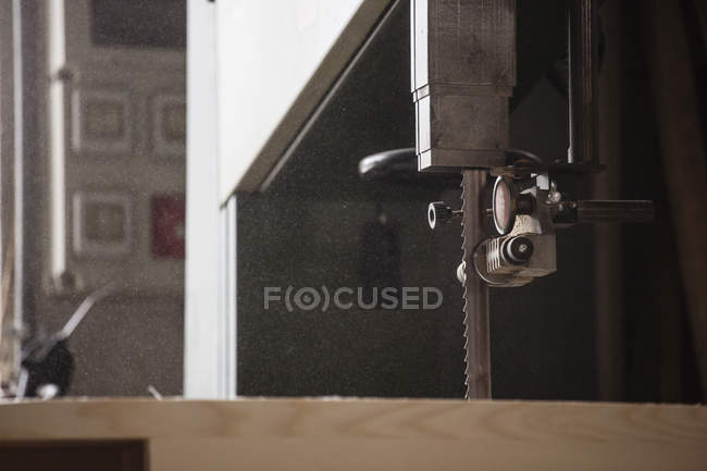 Close up of Wood cutting machine, differential focus — Stock Photo
