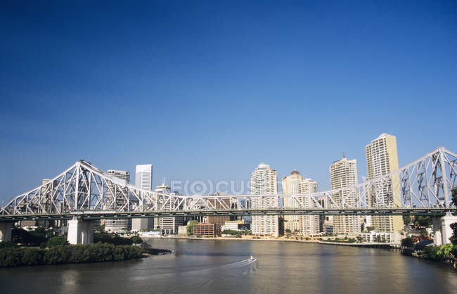 Storia ponte e fiume Brisbane — Foto stock