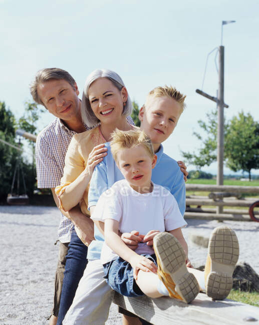 Portrait of family outdoors. — Stock Photo