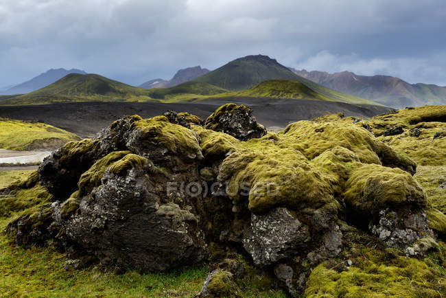 Vista panorámica del lago Veidivotn, Highlands of Iceland - foto de stock