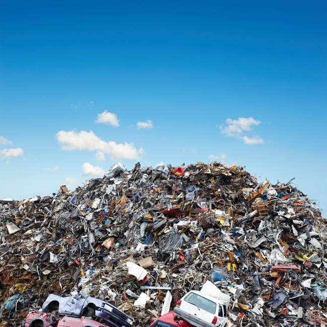 Observing view of pile of scrap metal — Stock Photo