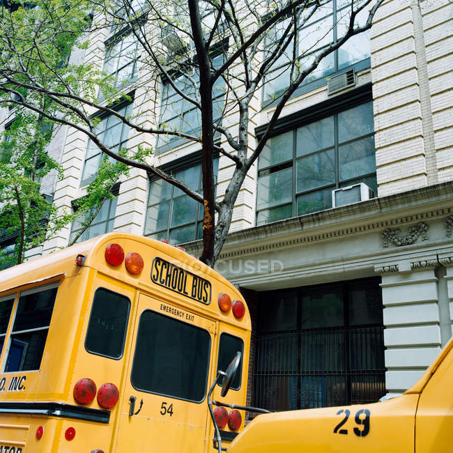 Scuolabus su una strada — Foto stock