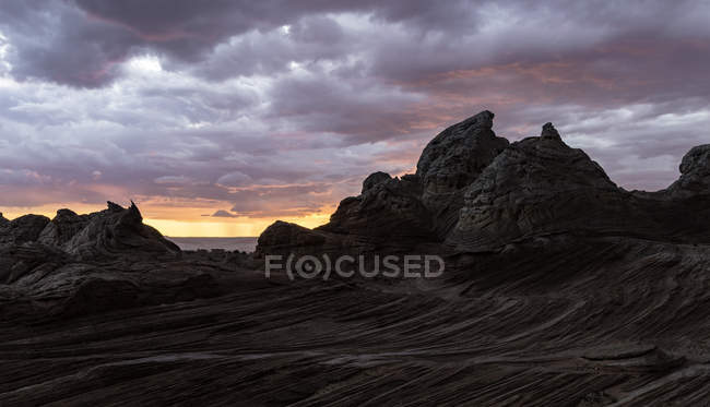 Vue panoramique de White Pocket au coucher du soleil, Paria Plateau, Arizona, États-Unis — Photo de stock