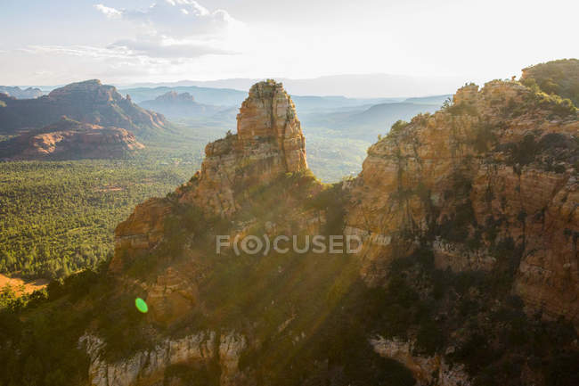 Sole illuminato Sedona rocce, Arizona, Stati Uniti d'America — Foto stock