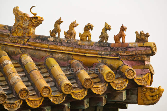 Крыша в запретном городе Пекин, Китай, Восточная Азия — стоковое фото