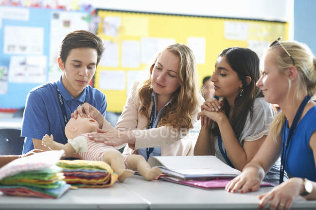 College students in Childcare class — Stock Photo