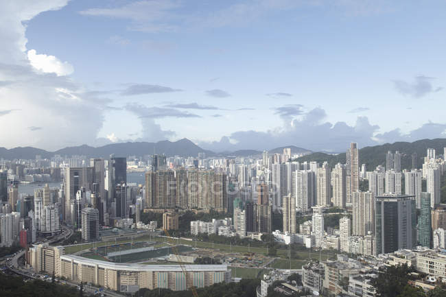 Vista aérea de la ciudad de Hong Kong, China - foto de stock
