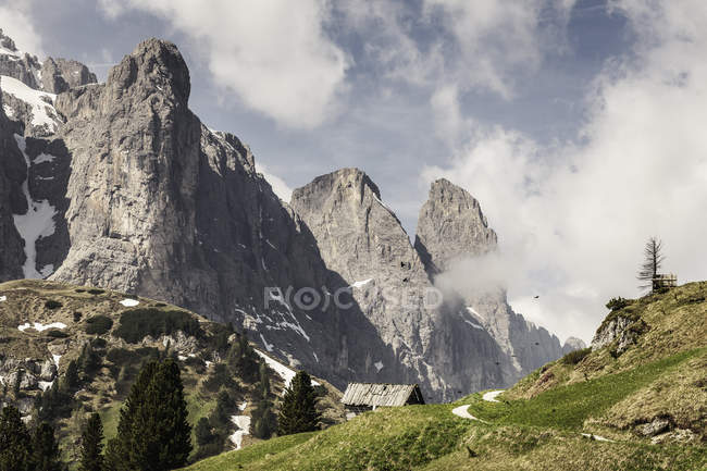 Доломітові Альпи погляд на Селла групи, Альта Бадіа, Південний Тіроль, Італія — стокове фото