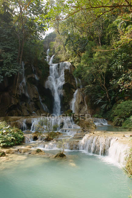View of waterfall and rockpool — Stock Photo