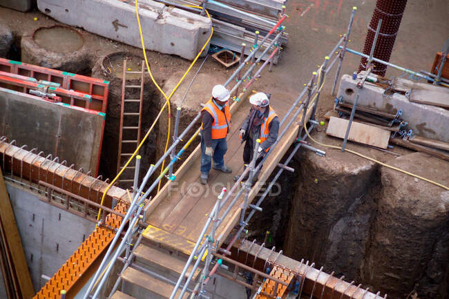 Aerial view of a building site — Stock Photo