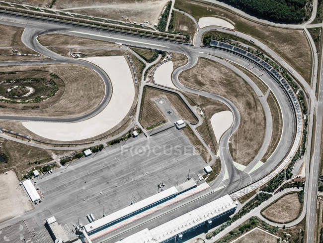 Aerial view of empty race track — Stock Photo