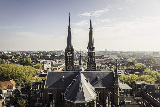 Vista dalla Nuova Chiesa, Delft, Paesi Bassi — Foto stock