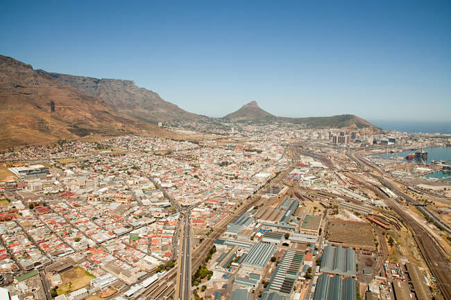 Ciudad del Cabo paisaje urbano y mesa de montaña - foto de stock