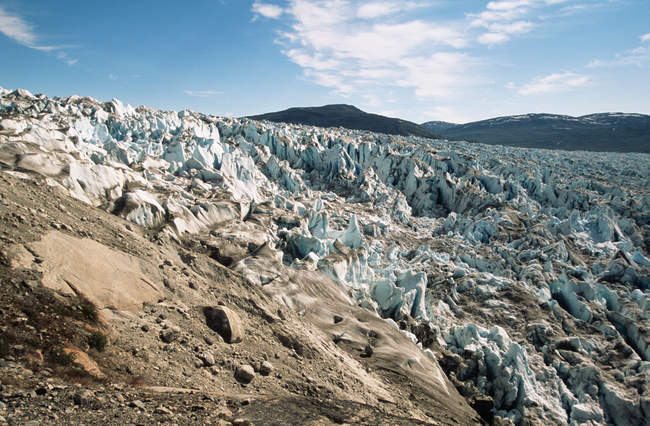 Вид на льодовикове поле Гренландія — стокове фото
