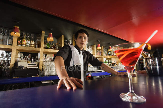 Portrait of a bartender — Stock Photo