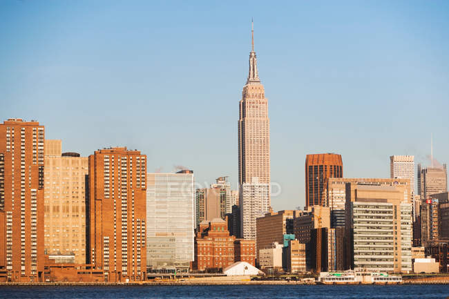 Nova Iorque skyline e beira-mar — Fotografia de Stock