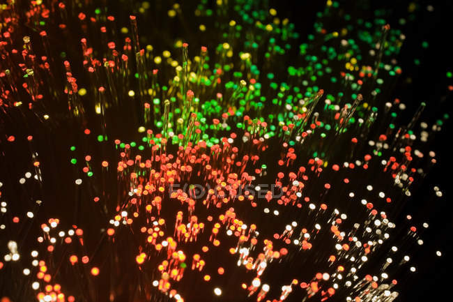 Câbles à fibres optiques lumières, motif abstrait — Photo de stock