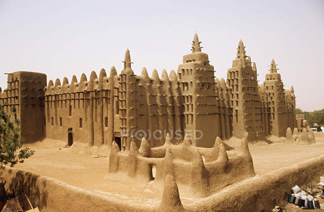Vista panoramica della Grande moschea djenne — Foto stock