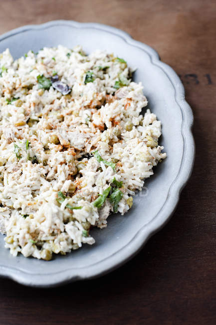 Risotto served with spice and parsley — Stock Photo