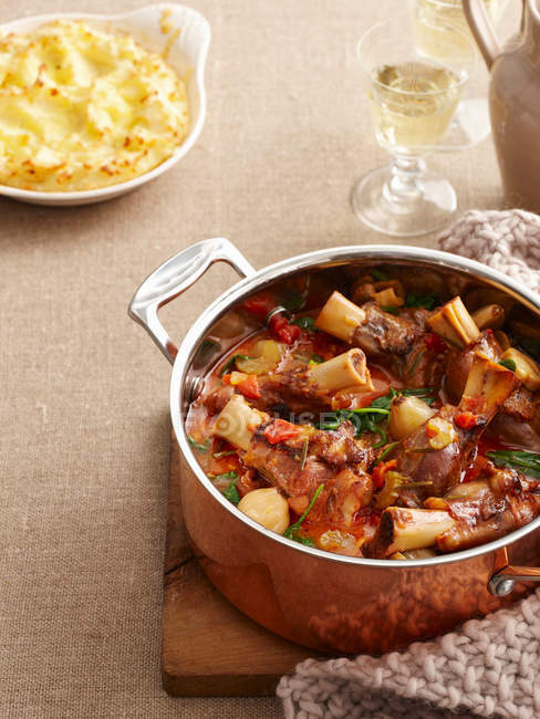 Braised lamb and vegetables — Stock Photo