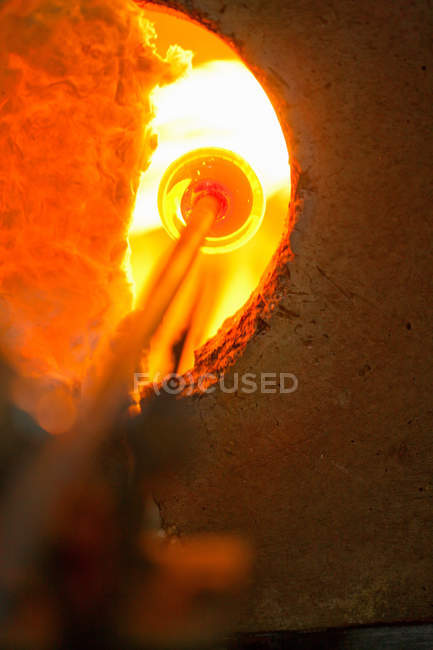 Furnace in glass factory — Stock Photo