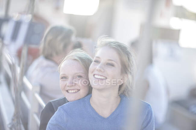 Cape Town, South Africa, two young females seated on the yatch — Stock Photo