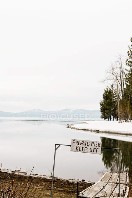 Firma per molo privato, Lake Tahoe, California, USA — Foto stock