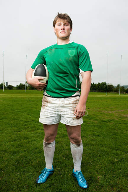 Portrait of a rugby player — Stock Photo