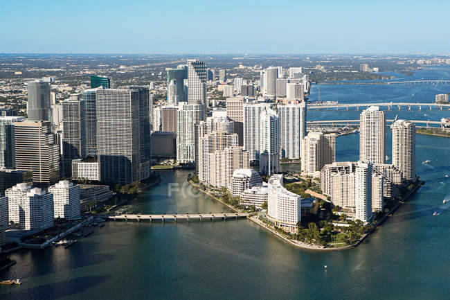Vista aérea del centro de Miami, estados unidos de América - foto de stock