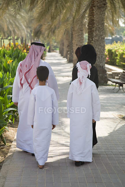 Rear view of a family walking — Stock Photo