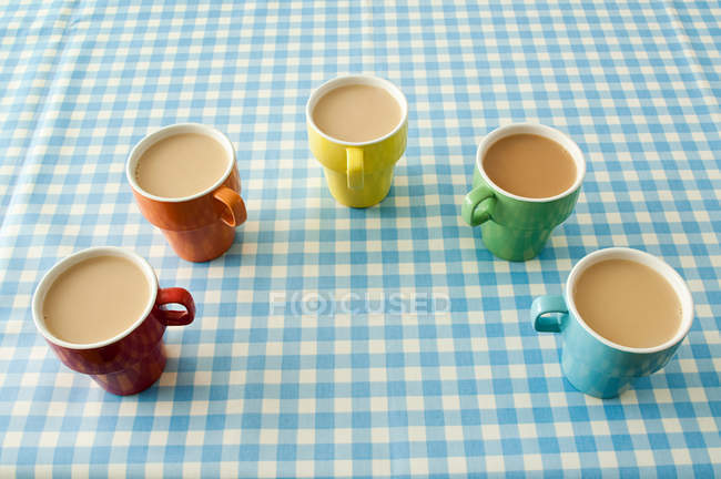 Cinq tasses de café — Photo de stock