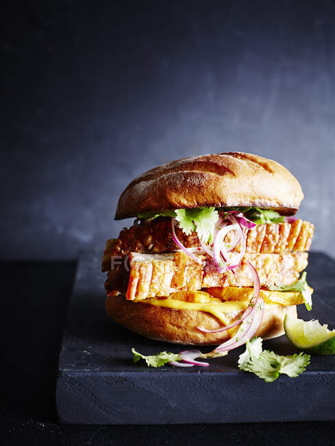 Burger péruvien, gros plan — Photo de stock