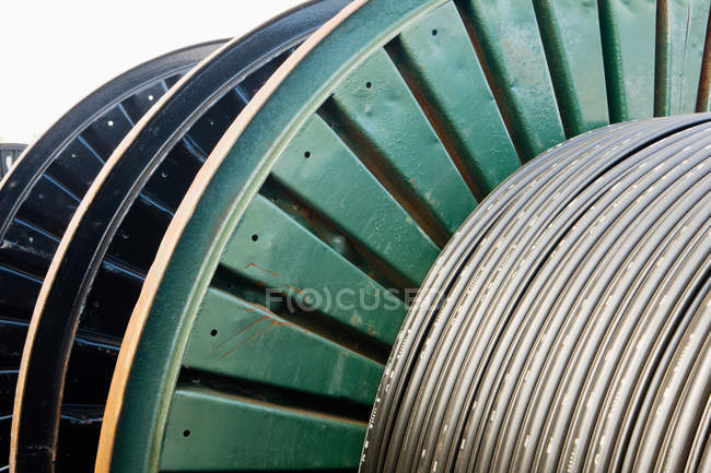 View of cable drum, close-up — Stock Photo
