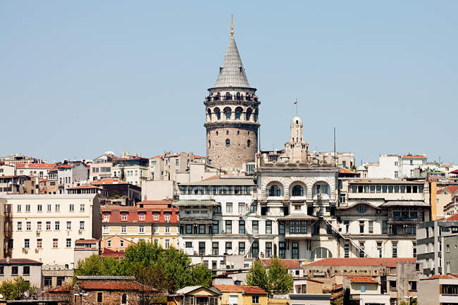 Observing view of Galata Tower, Istanbul, Turkey — Stock Photo
