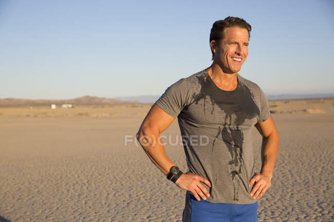 Fitness no deserto — Fotografia de Stock