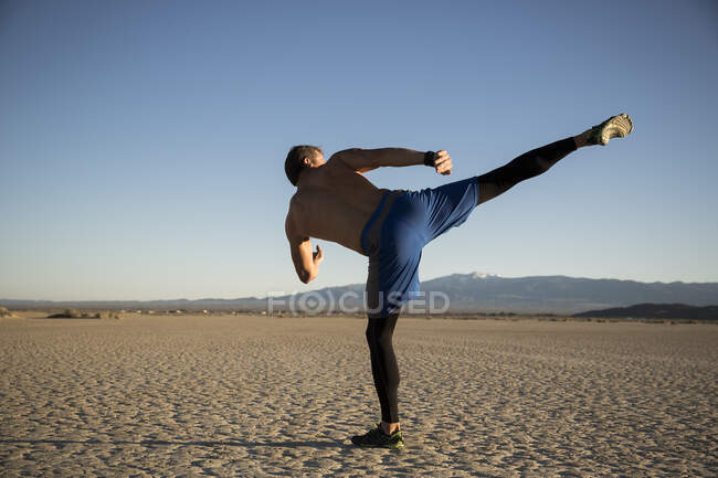 Fitness no deserto — Fotografia de Stock