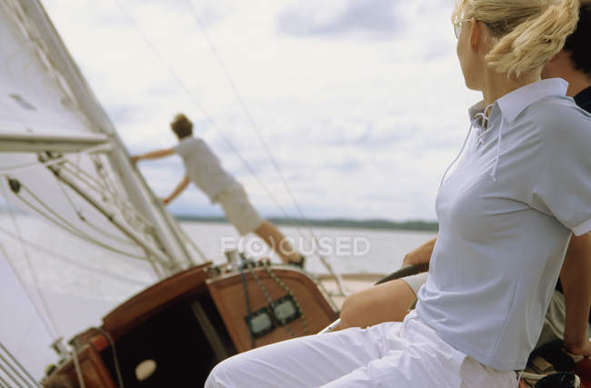 Group of people on boat — Stock Photo